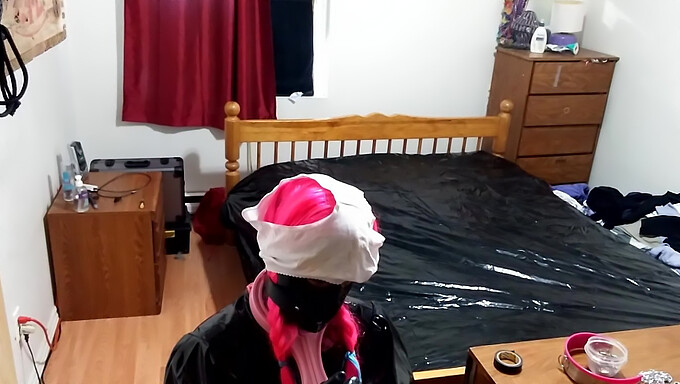 Sissy Maid'S Self-Bondage Adventure With Dildo And Gag