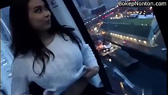 Asian Teen Flashes Her Big Natural Breasts In Public