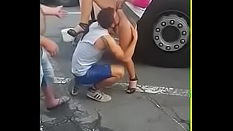 Man Performs Oral Sex On Woman In Public