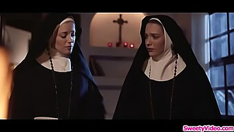 Blonde Nuns In Lingerie Engage In Oral Sex And Cunnilingus