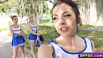 Cheerleading Squad Engages In Group Sex With Their Aroused Coach