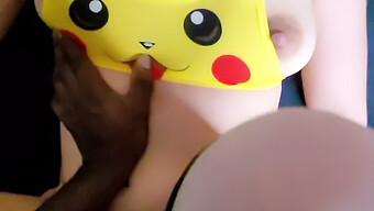 Teen Babe In Pikachu Outfit Gets Wild In Interracial Sex