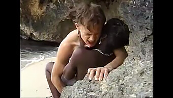 African Youngster Experiences Anal Penetration On The Shore