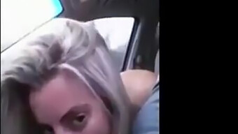 Blonde Babe Gives Car-Side Oral With Enthusiasm