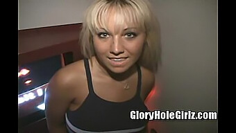 Jasmine, A 19-Year-Old Blonde With Tanned Hair, Visits A Gloryhole For A Steamy Encounter.