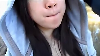 Adorable Asian Gf Gives Public Blowjob And Swallows Cum