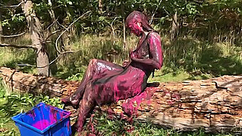 Public Humiliation For Cute Girl In Mud And Paint