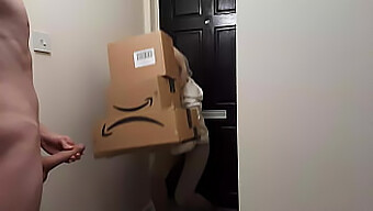 Young Guy Gets Help From Amazon Delivery Girl To Reach Orgasm Through Oral And Doggystyle Sex, Leading To Creampie.