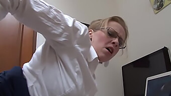 New Secretary'S First Day On The Job Involves Anal Examination By Boss